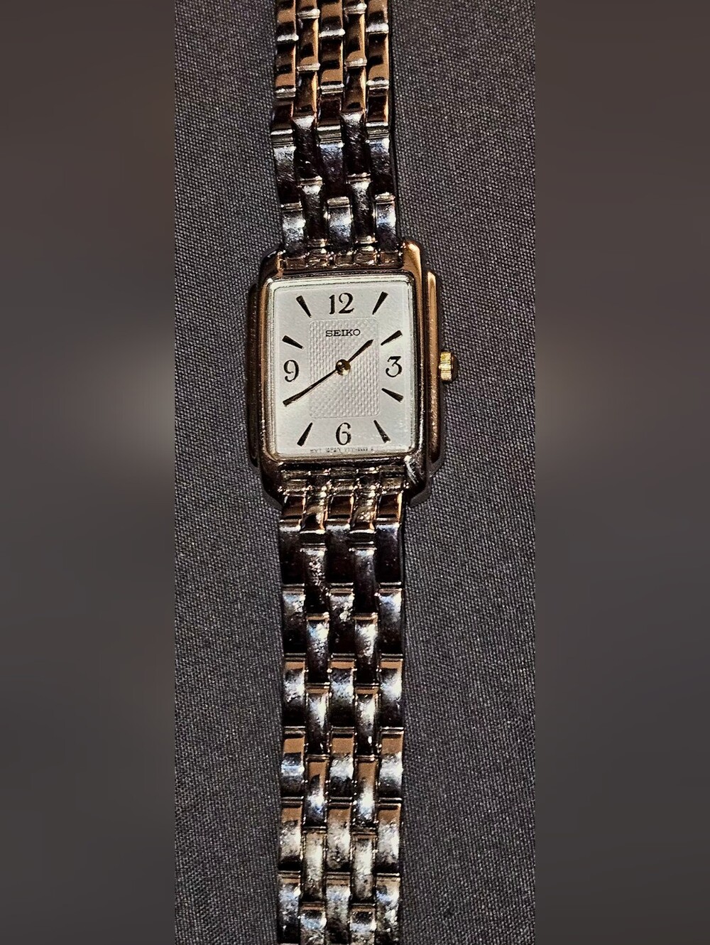 Seiko Men’s Two-Tone Silver and Gold Rectangular Dress Watch